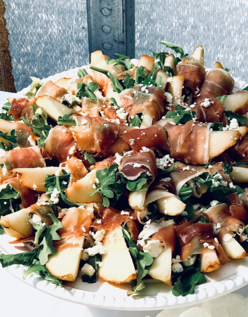 Prosciutto Wrapped Pears by JT Catering