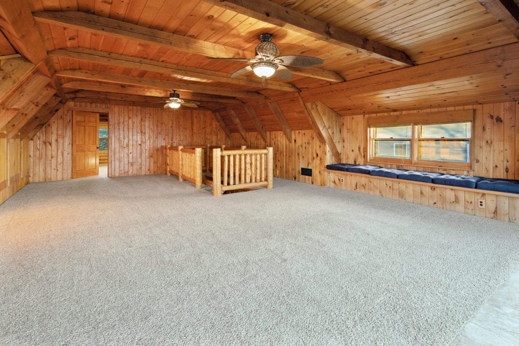 The loft showing window seats and 4th bedroom