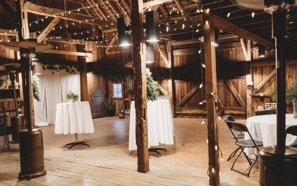 The old barn decorated for the holiday