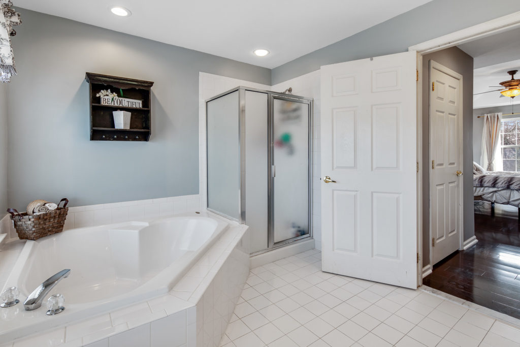 The master bathroom