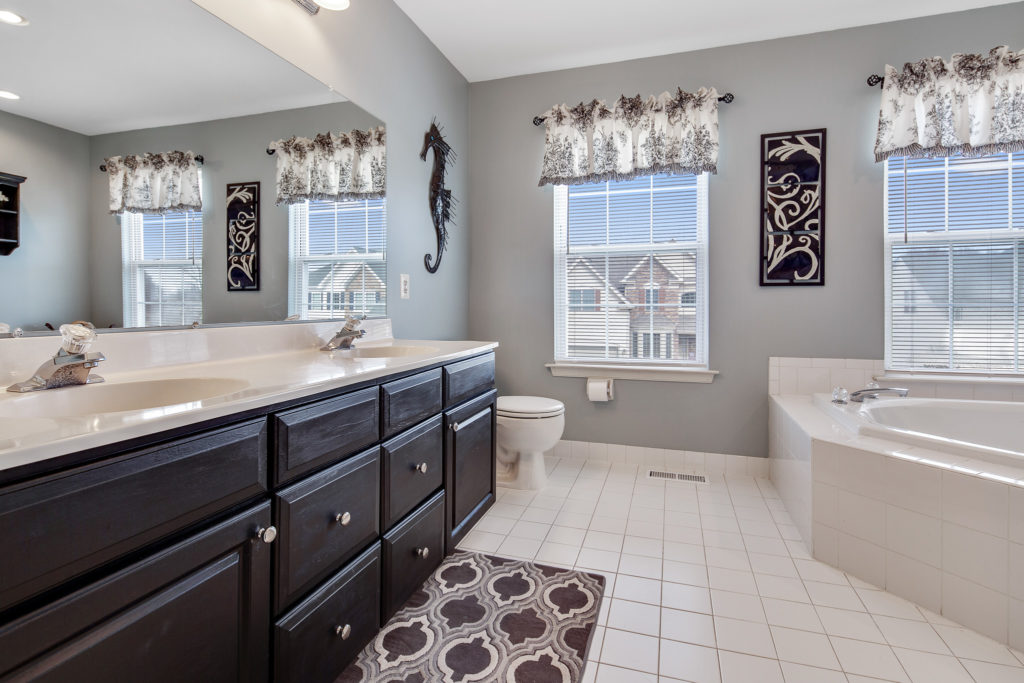The master bathroom