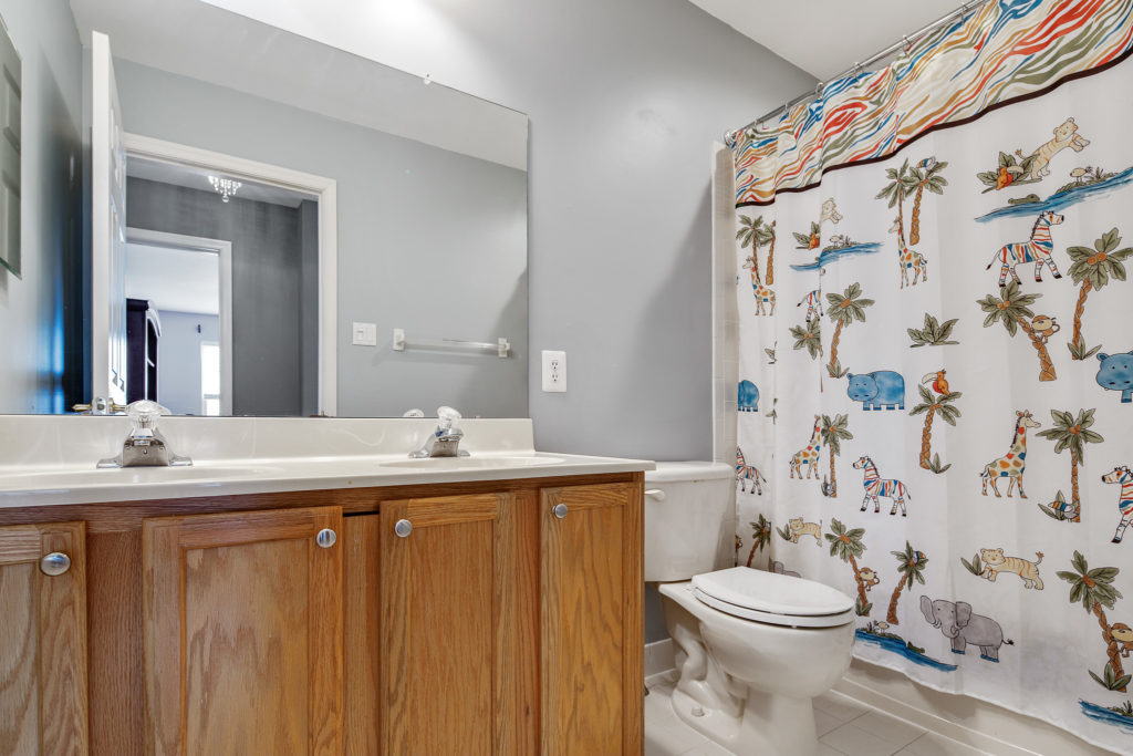 The hall bathroom