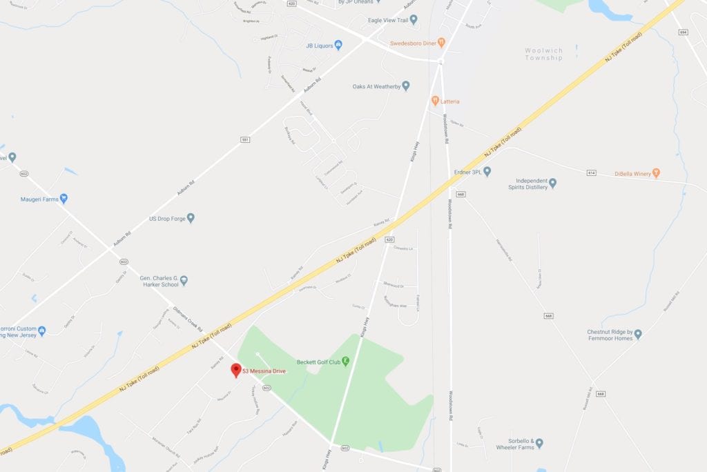 Location of 53 Messina Drive Swedesboro