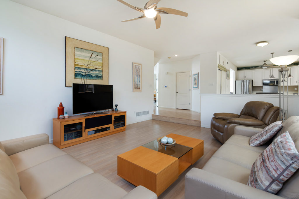 Family room and kitchen