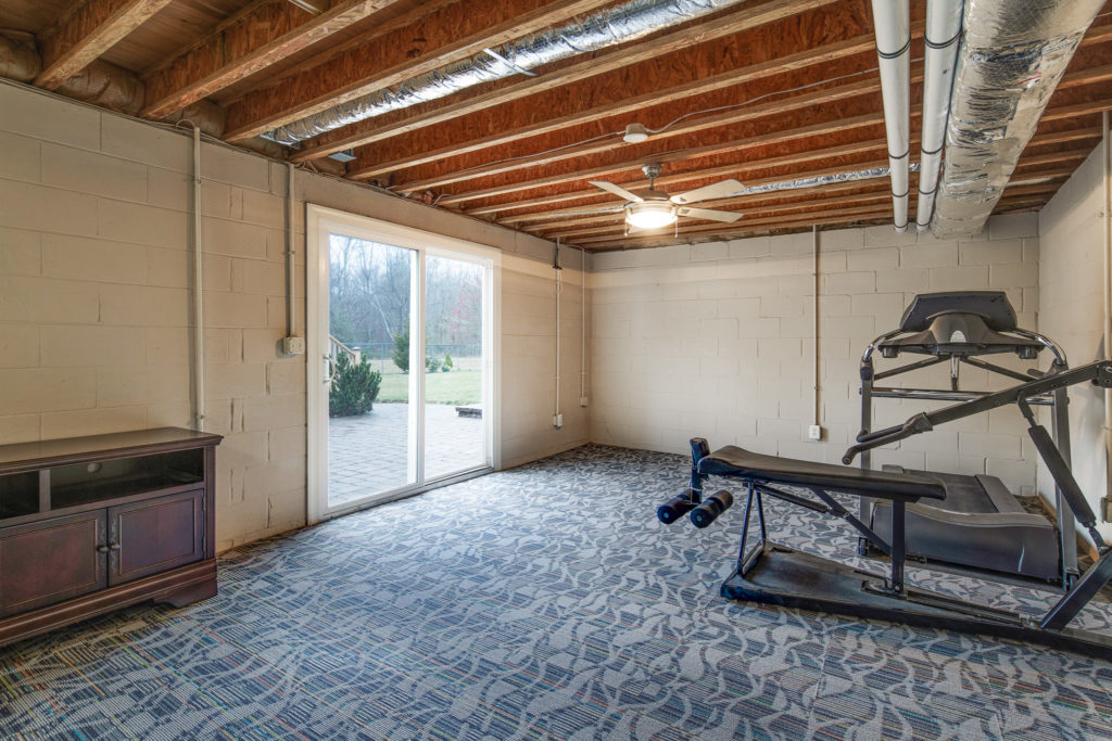 Basement has two sliding glass doors to patio
