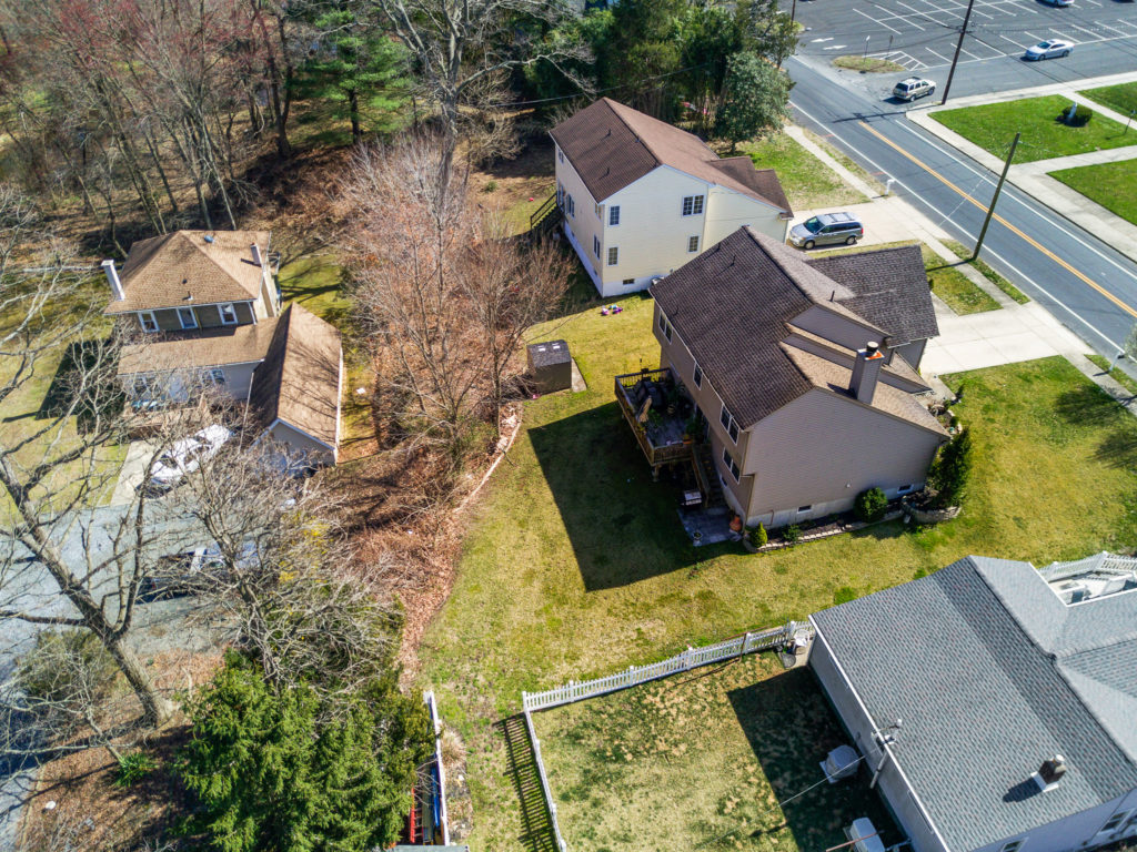 Aerial view of the yard