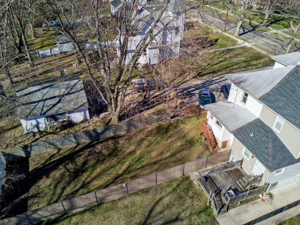 Aerial view of the yard at 3815 Union Avenue