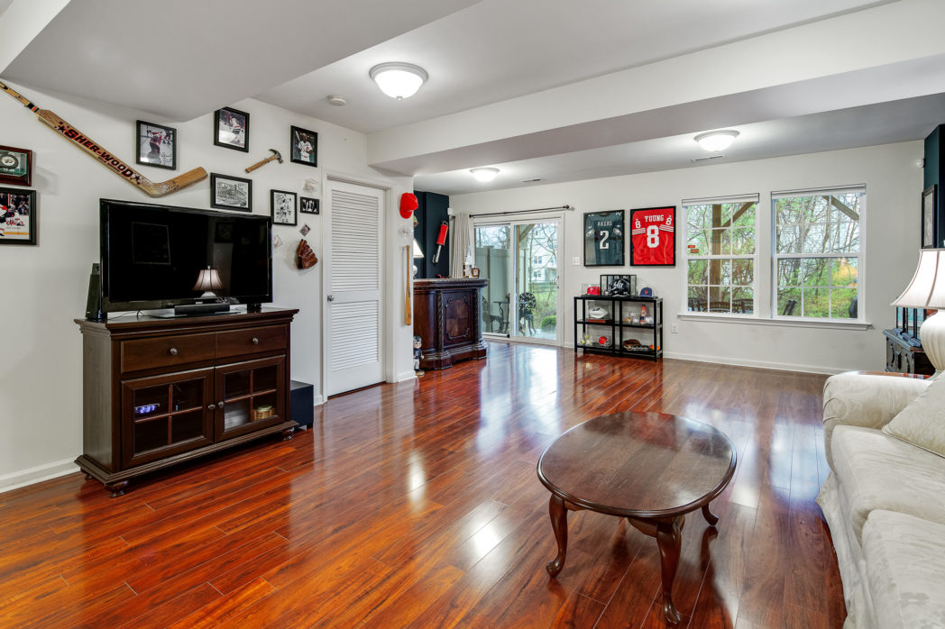 lowe level showing sliding glass doors