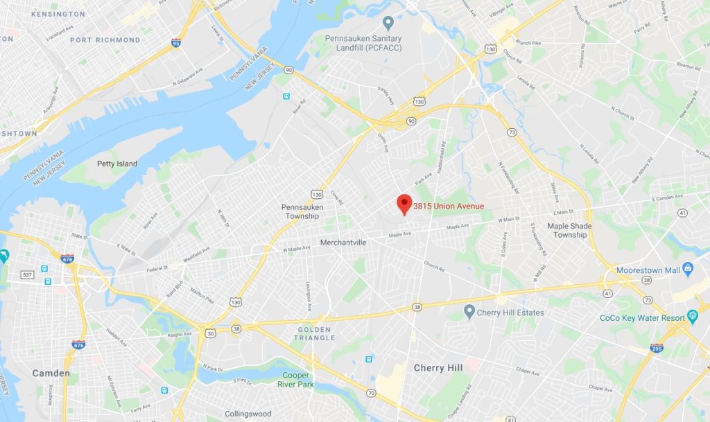 Map Location of 3815 Union Ave Pennsauken