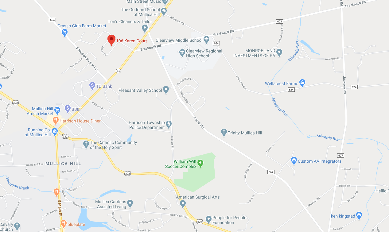 Map location of 106 Karen Court