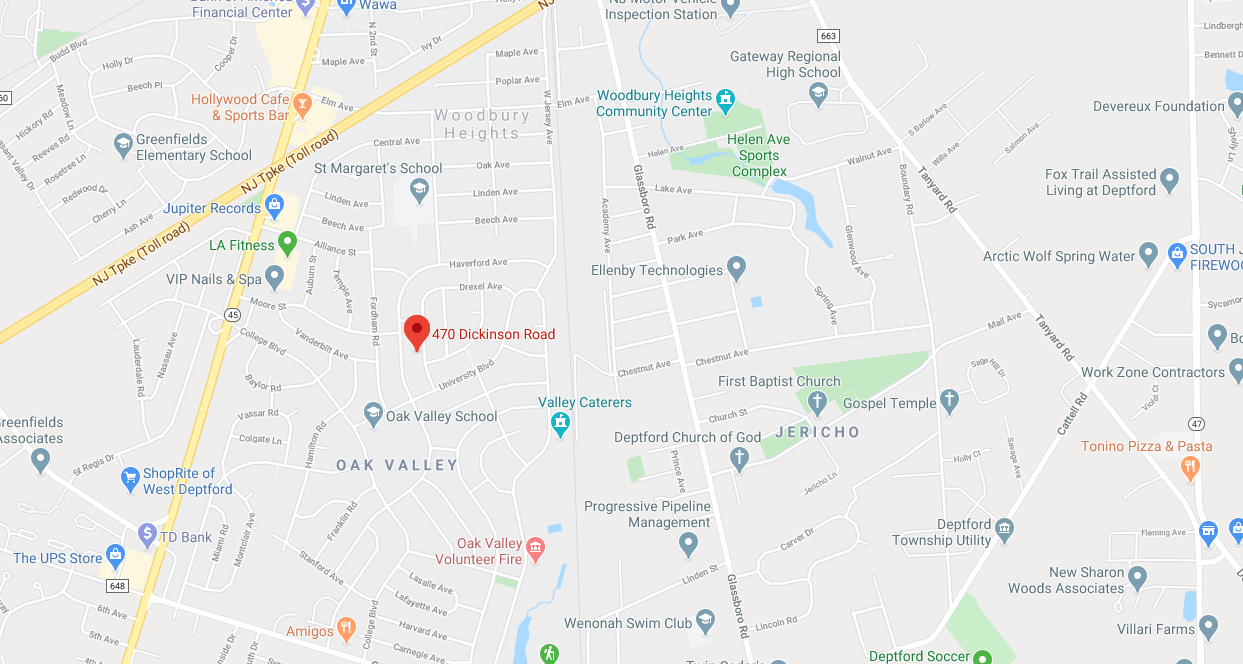 Map location of 470 Dickenson Rd Wenonah