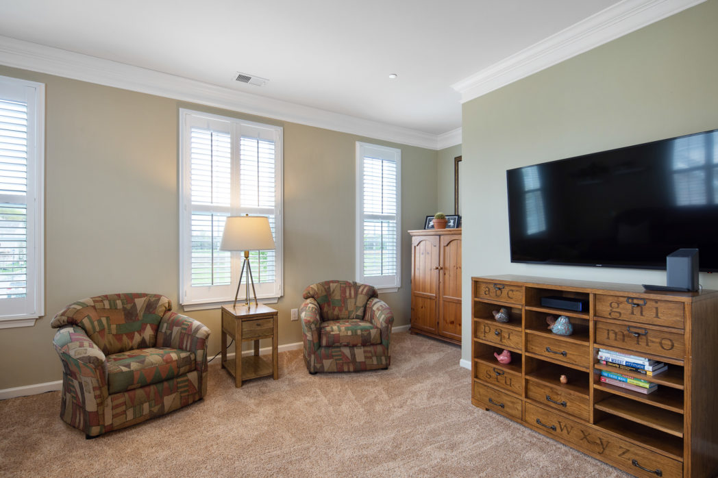 This family Room gets tons of natural sunlight.