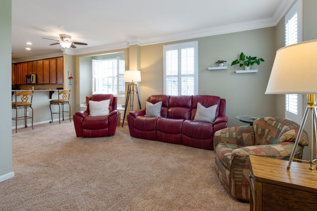 Family room with crown molding at 460 N Palace Drive