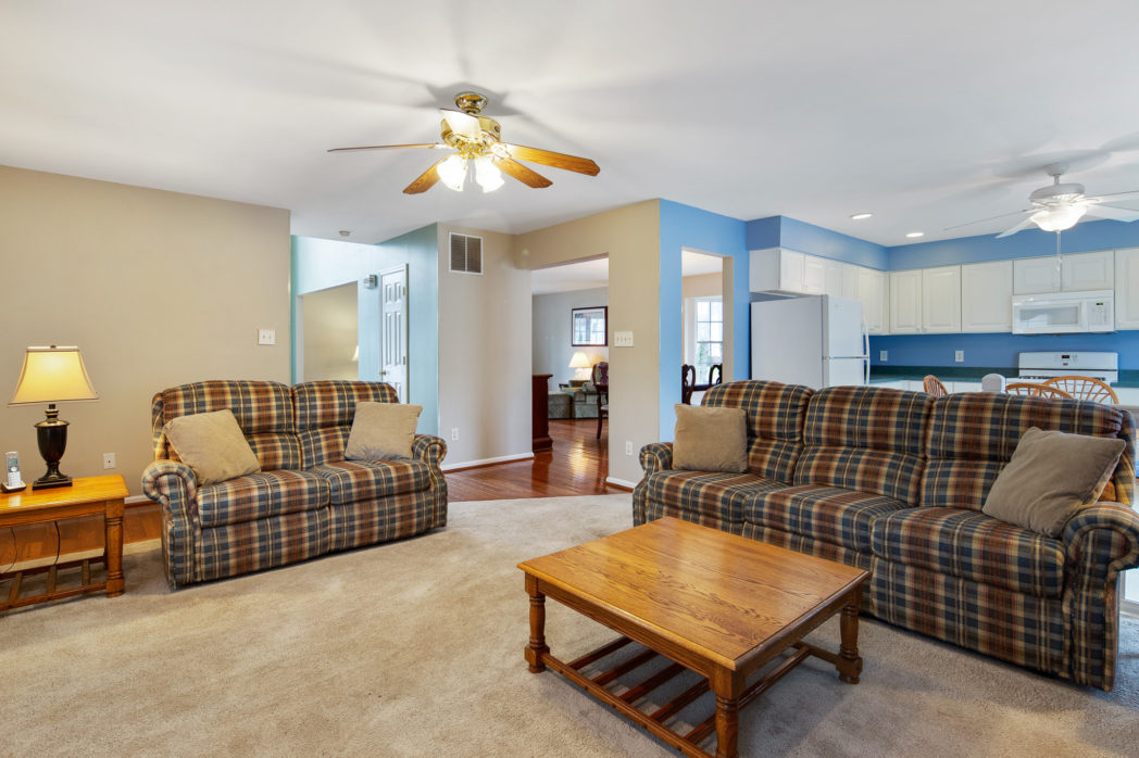 Family room is open to the kitchen.