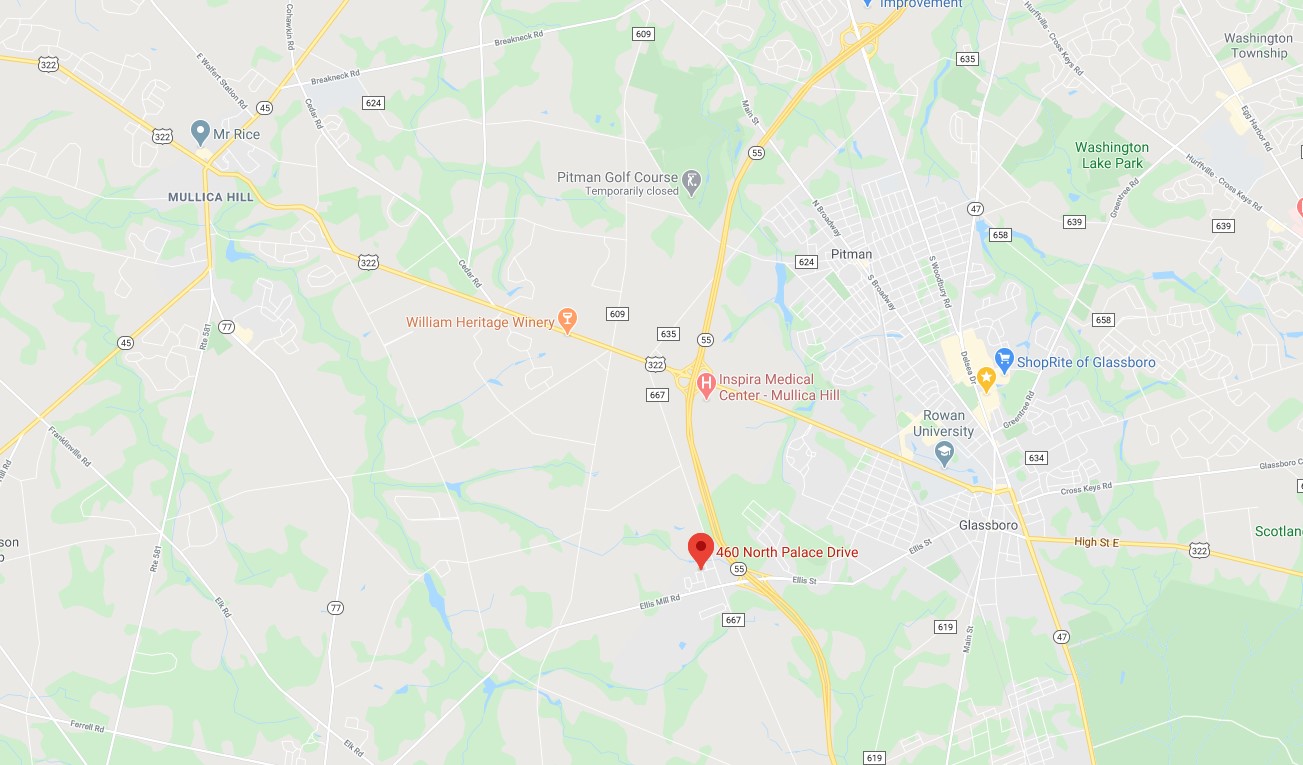 Map location of 460 N Palace Drive Glassboro NJ