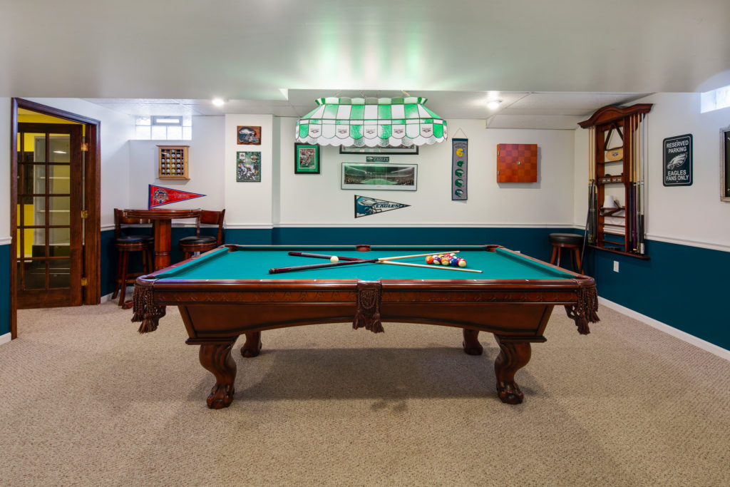 This basement is perfect for recreation!