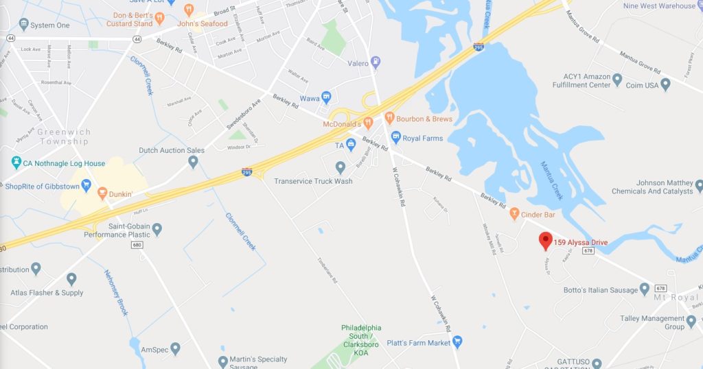 Detailed Map location of 159 Alyssa Dr Mt Royal NJ