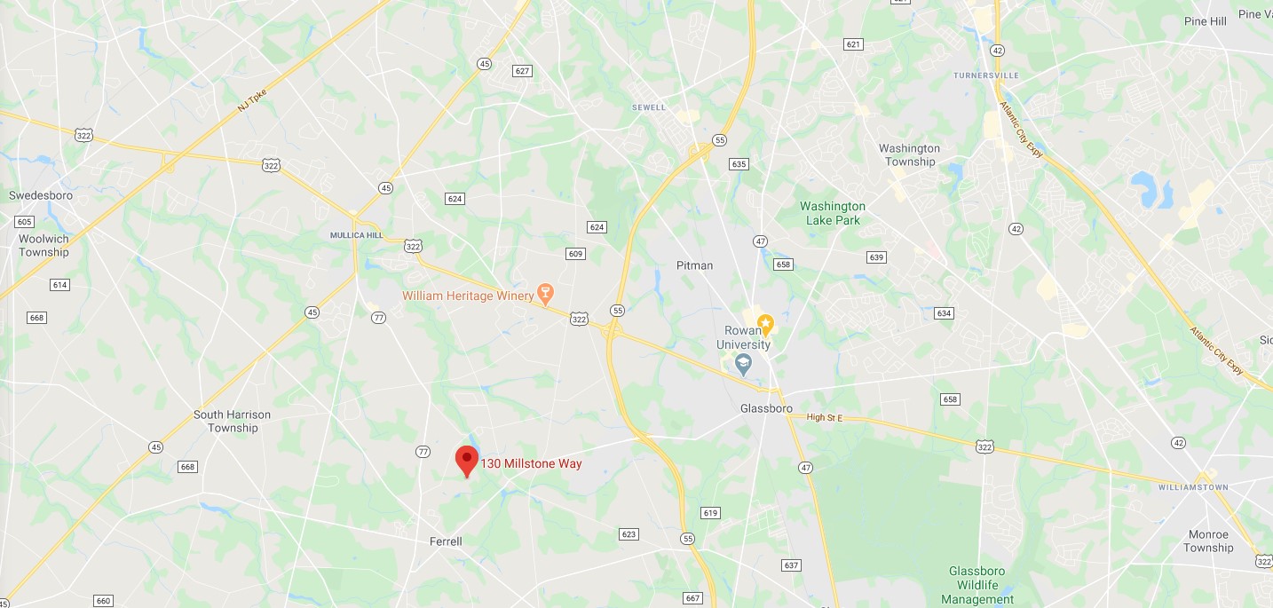 Map location of 130 Millstone Way Monroeville NJ 08343